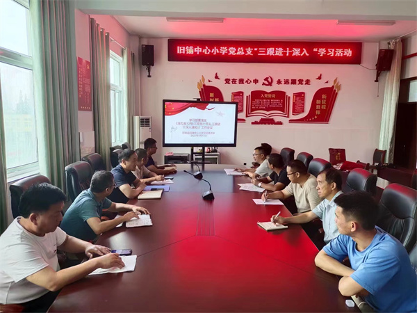 盱眙县旧铺中心小学开展“三跟进十深入”主题党日活动
