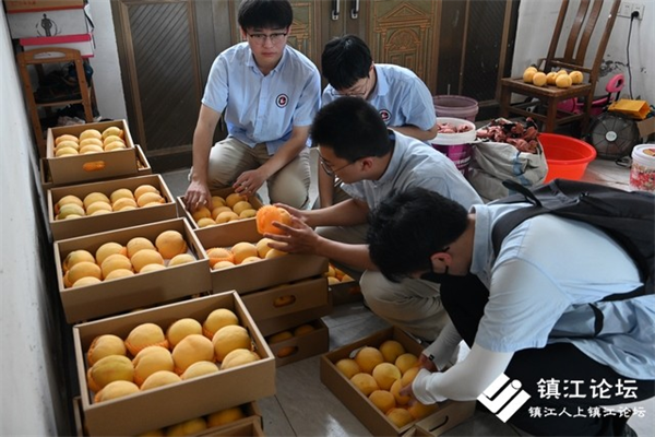 镇江中学高三（5）班学生助农走进上党农家桃园
